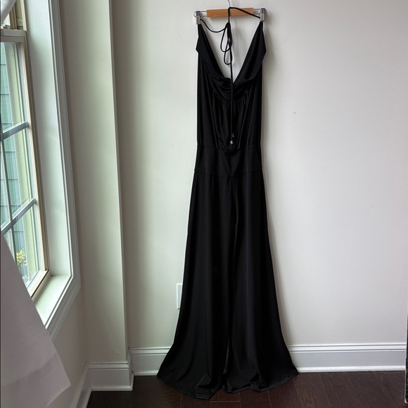 Julian Chang Lola Halter Neck Wide Leg Jumpsuit in Black Formal Dressy Size M - Picture 3 of 11